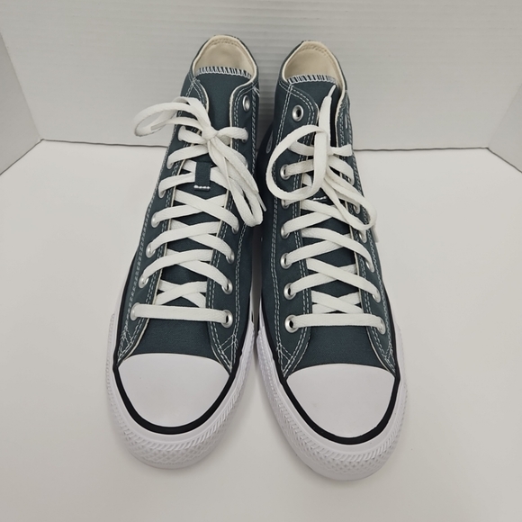 Converse High-Top Sneakers in Green and White - Picture 3 of 9